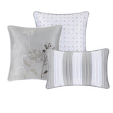 Madison Park Hampton Transitional 7 Piece Jaquard Comforter Set MP10-1029 White