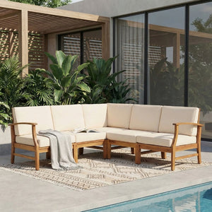 English Elm Perla Armless Accent Chair Tailored Low Profile Upholstered Seat for Living Room Cream 58941.00L-R-CON-M2CRM