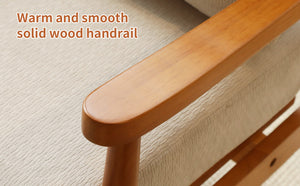 English Elm Cute Fabric Armchair Solid Wood Frame Compact Upholstered Seat for Bedroom or Apartment Grey W2105P420766
