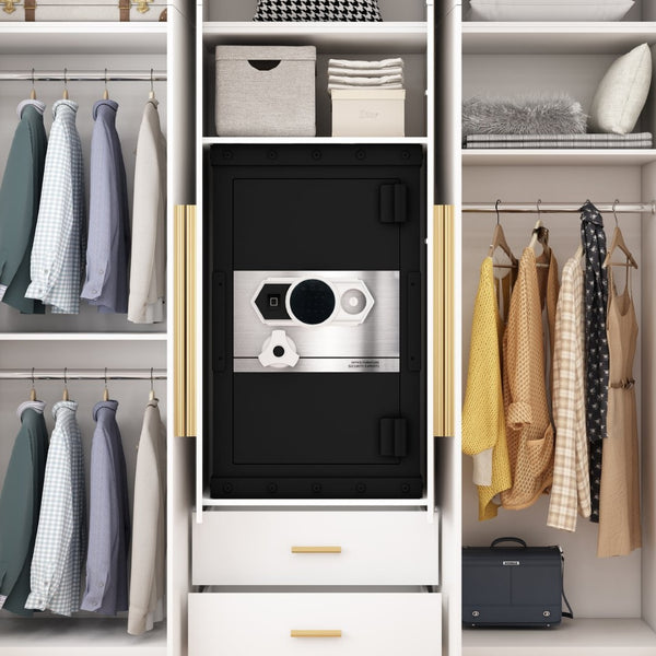 English Elm Three-Lock Digital Steel Safe With Biometric Access | Secure Storage For Home & Office Valuables W396P307334-GIGA