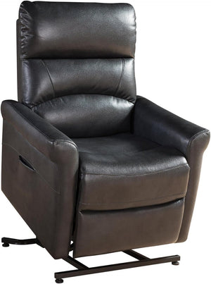 English Elm 1pc Faux Leather Power Lift Recliner with Massage and Full Chaise Pad for Living Rooms B011P205578