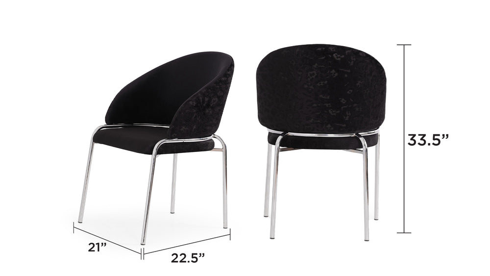 English Elm Onyx Velvet & Chenille Accent Chair with Sturdy Metal Frame, Luxurious Comfort and Modern Black Finish B009P332654