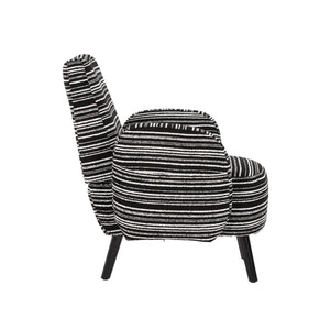 English Elm Modern Bouclé Armchair with High-Density Foam, Side Pocket & Solid Wood Legs for Cozy Reading Spots Black W395P376574