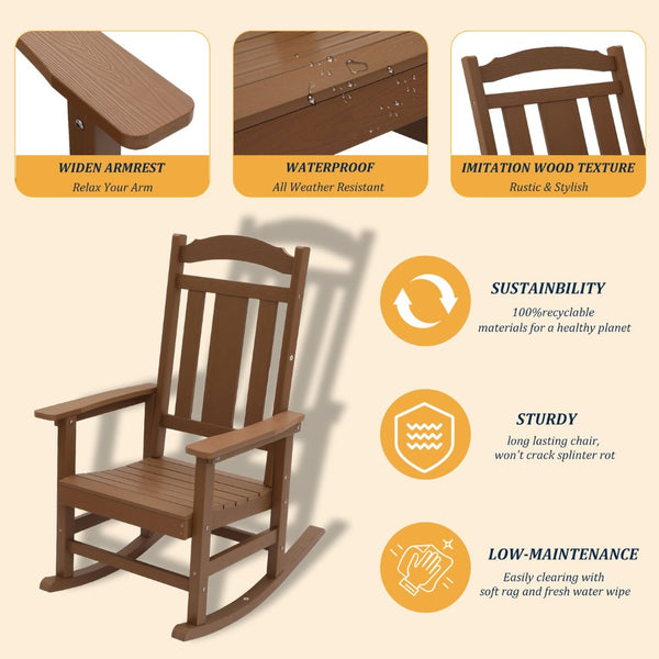 English Elm Folding Adirondack Chair Outdoor Hips Resin Weather Resistant Patio Deck Seating T3609P482831