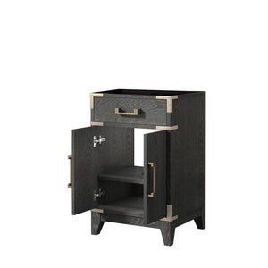 English Elm Black Oak Single-Sink Vanity 20" W With Soft-Close Door & Ample Storage For Modern Bathrooms B2731P260885