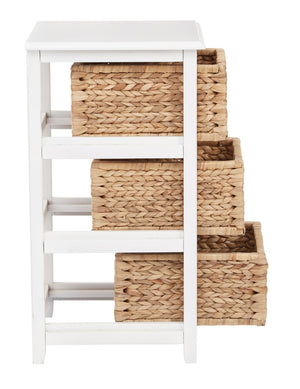 OSP Home Furnishings Seabrook Three-Tier Storage Unit White