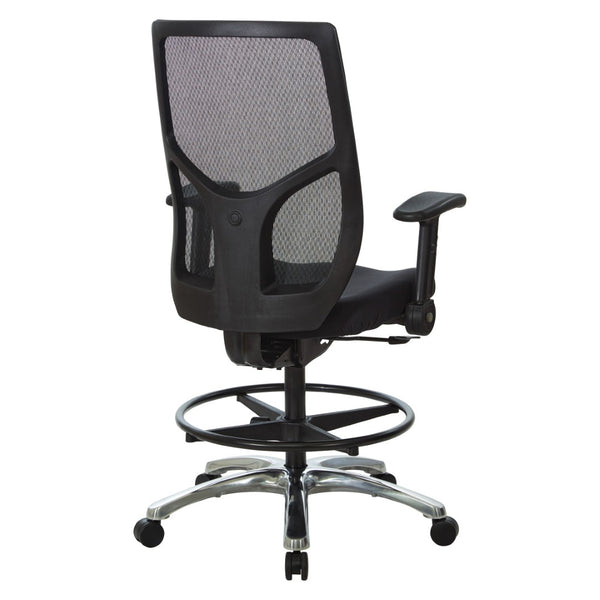 OSP Home Furnishings Drafting Chair with Progrid Mesh Back Ergonomic Lumbar and Pneumatic Height Adjustment 99583FDC-30