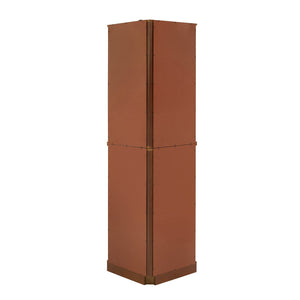 English Elm 6 Shelf Corner Curio Cabinet with Interior Lighting, Mirrored Back, Glass Shelves for Displays Walnut W1693P165021