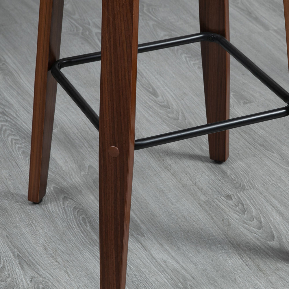 English Elm Homcom Stylish Pu Leather Swivel Bar Stools - Set Of 2 With Footrest & Tufted Back For Comfort W2225P217133