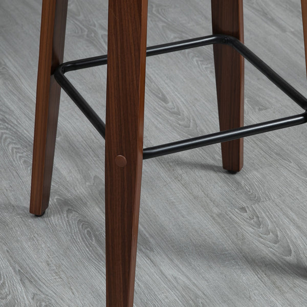 English Elm Homcom Stylish Pu Leather Swivel Bar Stools - Set Of 2 With Footrest & Tufted Back For Comfort W2225P217133