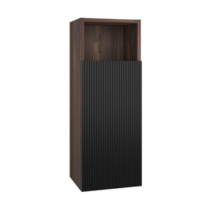 English Elm CC1014S110.309 Black & Walnut Floating Side Cabinet with Chic Striped Texture, Handle-Free, Wall-Mounted Storage (94) W1865P266256