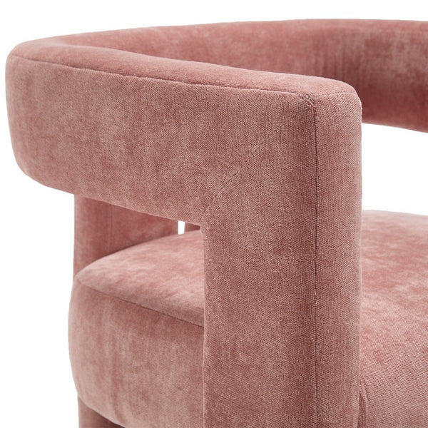 English Elm United We Win Chenille Barrel Accent Armchairs Set of Two for Living Room Dining Pink W1568P389270