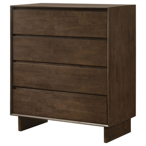English Elm Hemlock Solid Wood 6-Drawer Dresser Cabinet with Sleek Fingertip Pulls and Spacious Organized Storage Dark Brown B062P378390