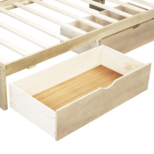 English Elm Twin Twin Size Daybed with USB Charging, Two Storage Drawers & Shelves, Sturdy MDF Frame, 300lb Capacity Wood GX000396AAD