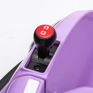 English Elm 12v Kids Ride on Bumper Car with 360 Spin Led Lights Bluetooth and Parental Remote Purple W1578P198507