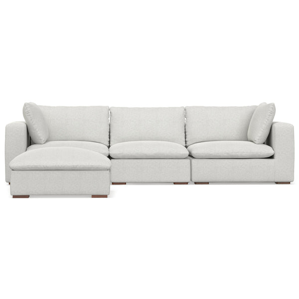 English Elm Jasmine 3 Seater Sofa Set With Ottoman - Modern Cloud Grey Fabric, Easy-Care, Stylish Comfort B136P199268