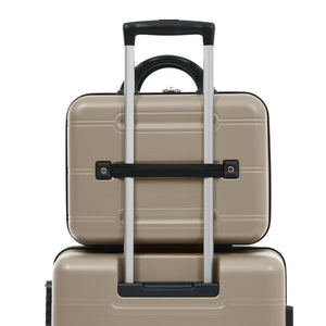 English Elm 6 Piece Hardshell Abs Travel Set with Spinner Wheels Combination Lock and Toiletry Bag Khaki N732P391465K