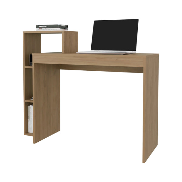 English Elm Natural Oak Computer Desk – Stylish 3-Shelf Design For Small Spaces, Home Offices & Living Rooms B062P290241