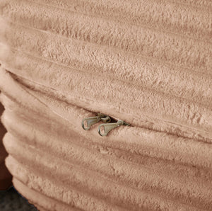 English Elm Modern Full Size Folding Sofa Bed with Plush Corduroy, 2 Pillows, 15" Foam Mattress, No Assembly Required Pink W1885P347085