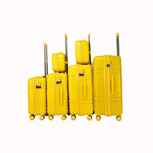 English Elm 6-piece Hard Shell Spinner Luggage Set Expandable Polypropylene with Combo Lock Yellow T3292P327098