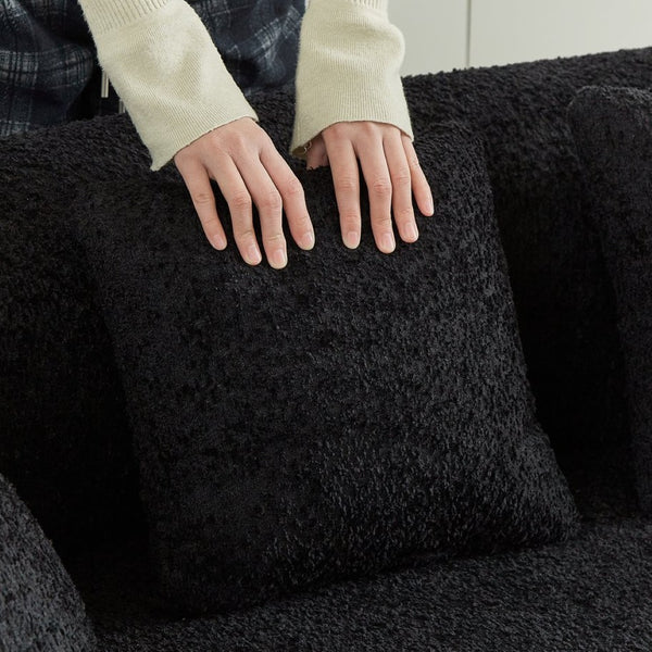 English Elm Curved Chenille Sectional Sofa Oversized Four Seat Cloud Foam Living Room Lounge W3505P355584