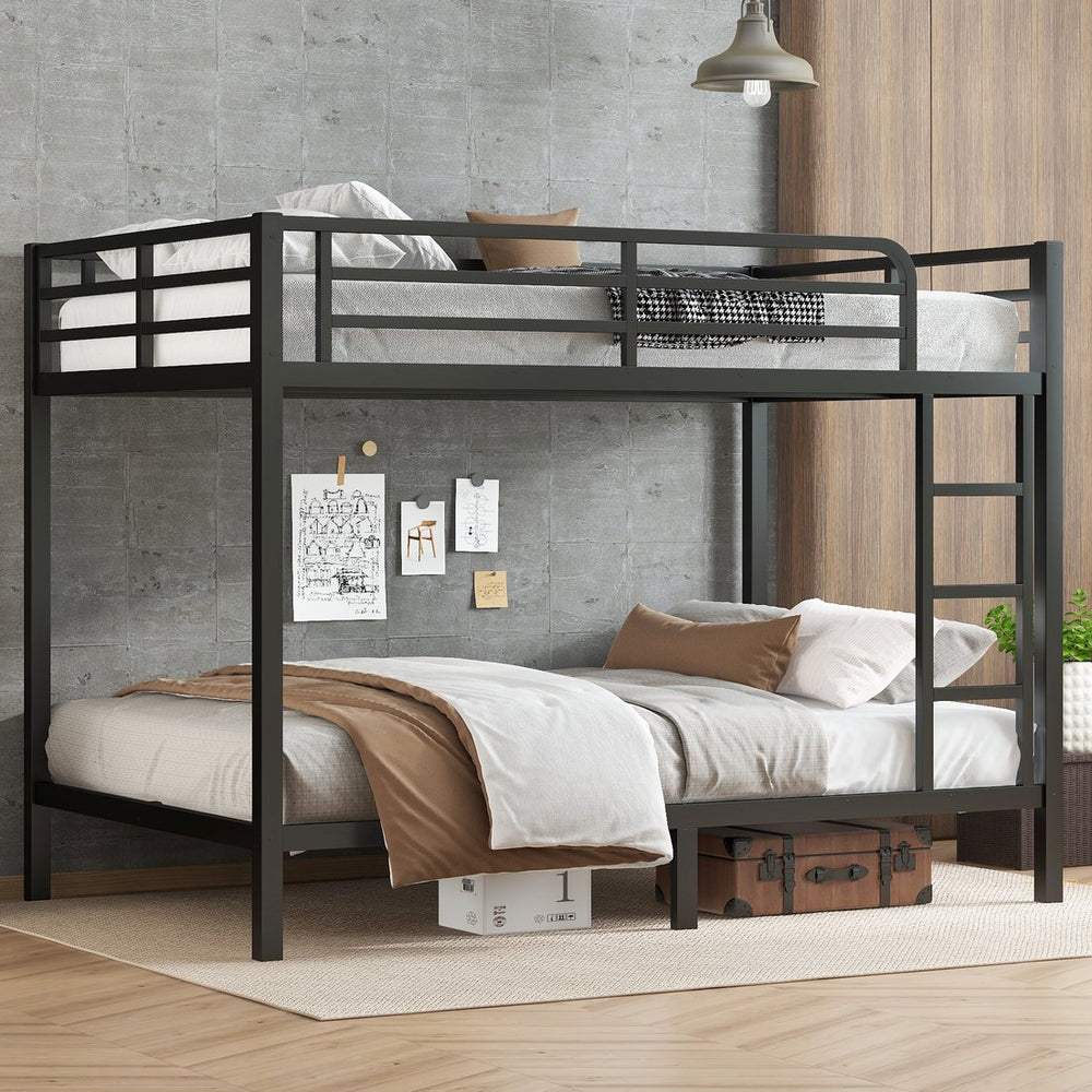 English Elm Metal Full Xl Over Full Xl Bunk Bed – Durable, Space-Saving Design For Teens & Adults, Noise-Free Sleep W1580S00202