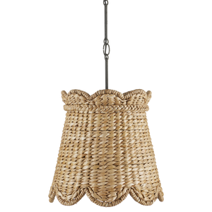 Annabelle Pendant - Artisan-Made Woven Light Fixture in Natural Water Hyacinth with Parisian Flair