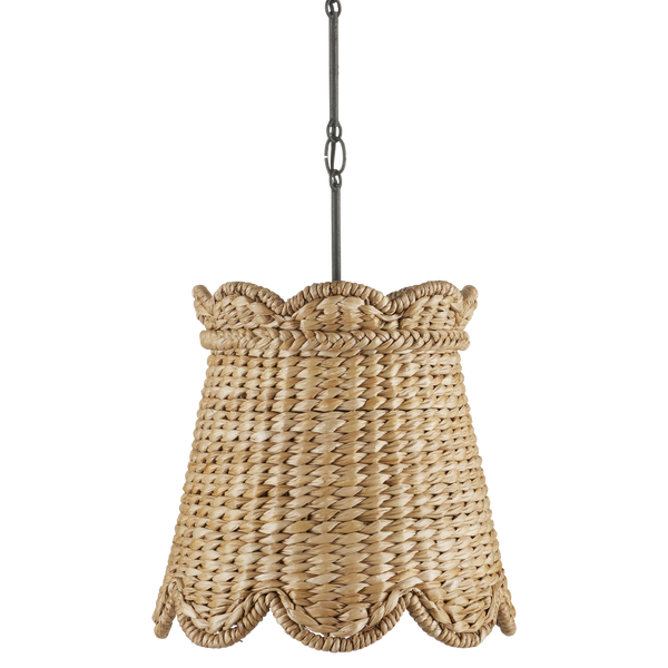 Annabelle Pendant - Artisan-Made Woven Light Fixture in Natural Water Hyacinth with Parisian Flair