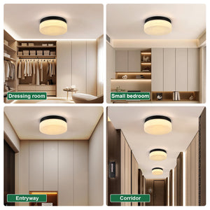 English Elm 12 Inch Led Ceiling Light - Modern 24W Flush Mount Fixture For Bright, Energy-Efficient Home Illumination W2312P375012