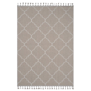 English Elm Guros 5X7 Ivory Trellis Area Rug - Stylish Indoor/Outdoor Durable Design For High-Traffic Spaces B189P183468