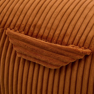English Elm Big Corduroy Lounger Bean Bag with Ottoman Memory Foam Fill for Living Room Orange W395P435350