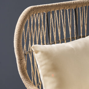 English Elm Christopher Knight Home® - SOUTHPORT Woven Rope Club Chair with Steel Frame, Water‑Resistant Cushions & Bohemian Outdoor Style Brown+Beige 62329.00CBRN
