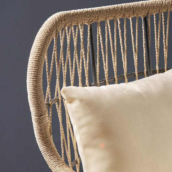 English Elm Christopher Knight Home® - SOUTHPORT Woven Rope Club Chair with Steel Frame, Water‑Resistant Cushions & Bohemian Outdoor Style Brown+Beige 62329.00CBRN