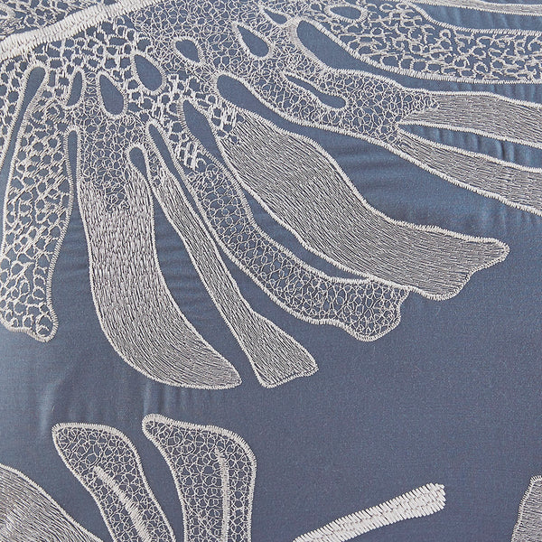 JLA Home Harbor House Blue - Cotton Coastal Tropical 6-Piece Comforter Set with Oversized Green & Blue Foliage, OEKO-TEX Certified 90 L x 80 W x 1.5H HH10-1618