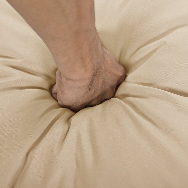 English Elm TOPMAX All-Weather Rattan Round Sectional Daybed with Retractable Canopy, Adjustable Table & Cushions Light Coffee SP100023AAC