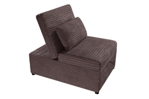 English Elm Convertible Corduroy Chair Sleeper with Pull Out Bed for Cozy Guest Rooms B089P421163
