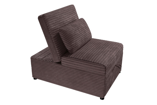 English Elm Convertible Corduroy Chair Sleeper with Pull Out Bed for Cozy Guest Rooms B089P421163