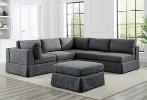 English Elm 6-Piece Upholstered Sectional Sofa - Reversible Modular Design, Family-Friendly Comfort & Style B343S00016