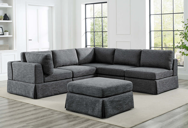 English Elm 6-Piece Upholstered Sectional Sofa - Reversible Modular Design, Family-Friendly Comfort & Style B343S00016