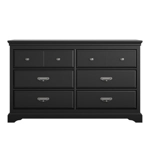 English Elm Bristol Six Drawer Bedroom Dresser with Smooth Metal Slides and Classic Black Finish B2733S00014