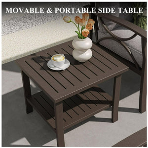 English Elm 8-piece Outdoor Conversation Set 9 Seat Steel Patio Sofa with Thick Cushions Tables Gray B082S00124