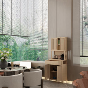 English Elm 72-foot-tall, bamboo double-door storage cabinet in natural finish with drawers, eco-friendly high-capacity organizer for bedroom, bathroom, dining, living rooms W2207P242502