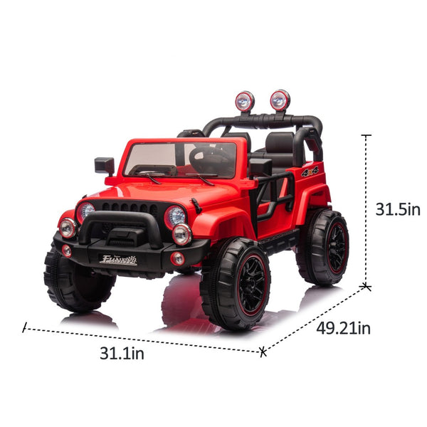 English Elm 24v Kids Electric Ride on Car with Parental Remote Rear Suspension and Bluetooth Audio Red W1578P228745