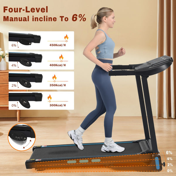 English Elm New Folding Home Treadmill 3.5hp Motor 350lb Capacity Incline Bluetooth Speaker N728P338626B