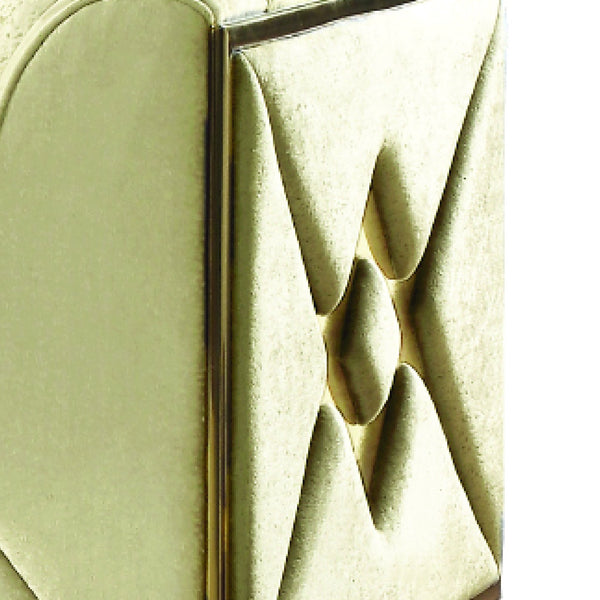 English Elm Velencia Velvet Loveseat with Gold Accent Trim, Solid Wood Frame, Plush Cushions for Luxe Comfort Cream B009139134