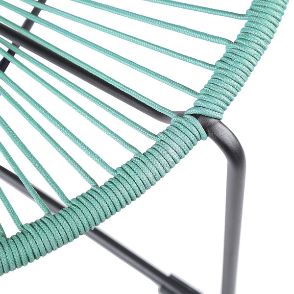 English Elm Lirren Steel Papasan Lounge Chair with Woven Rope Seat, Indoor/Outdoor Durable Design, No Assembly Required Green B2736P354307