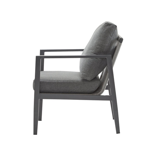 English Elm Christopher Knight Home® - [Set Of 2] Gray Aluminum Lounge Chairs With Plush Cushions And Modern Rope Accents For All Spaces N767P237034G_2