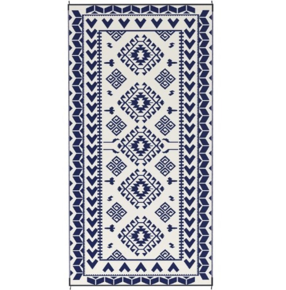 English Elm Patio Rug Reversible Polypropylene Geometric Outdoor Mat for Camping Rv Lawn Use T3971P421628