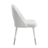 English Elm White and White Gloss Padded Side Chair (Set Of 2)