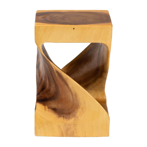 English Elm Hand-carved Suar Wood Sculptural Accent Table Artisan Openwork Design for Boho Interiors B2750P467855
